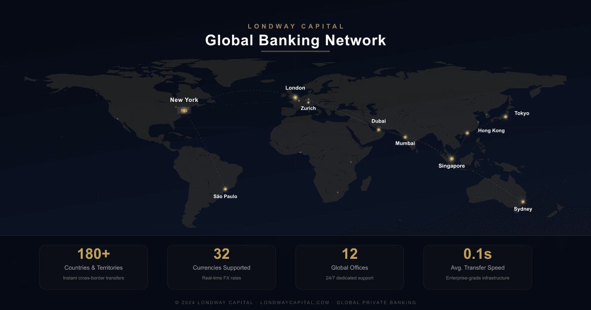 Londway Capital global banking network with offices in New York London Dubai Singapore and Tokyo